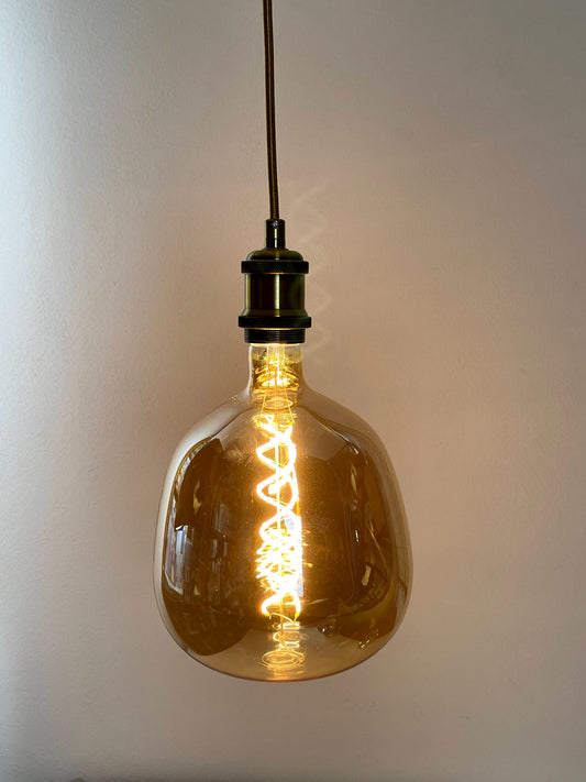 Brass Vintage LED Pendant Lights with Huge LED Globe Light Bulb Warm Light 4W E27