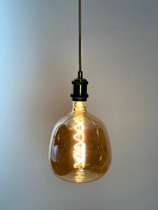 Brass Vintage LED Pendant Lights with Huge LED Globe Light Bulb Warm Light 4W E27