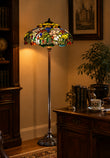 Joanne Tiffany 20" Dragonfly & Lotus Stained Glass Tiffany Floor Lamp