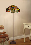 Joanne Tiffany 20" Dragonfly & Lotus Stained Glass Tiffany Floor Lamp