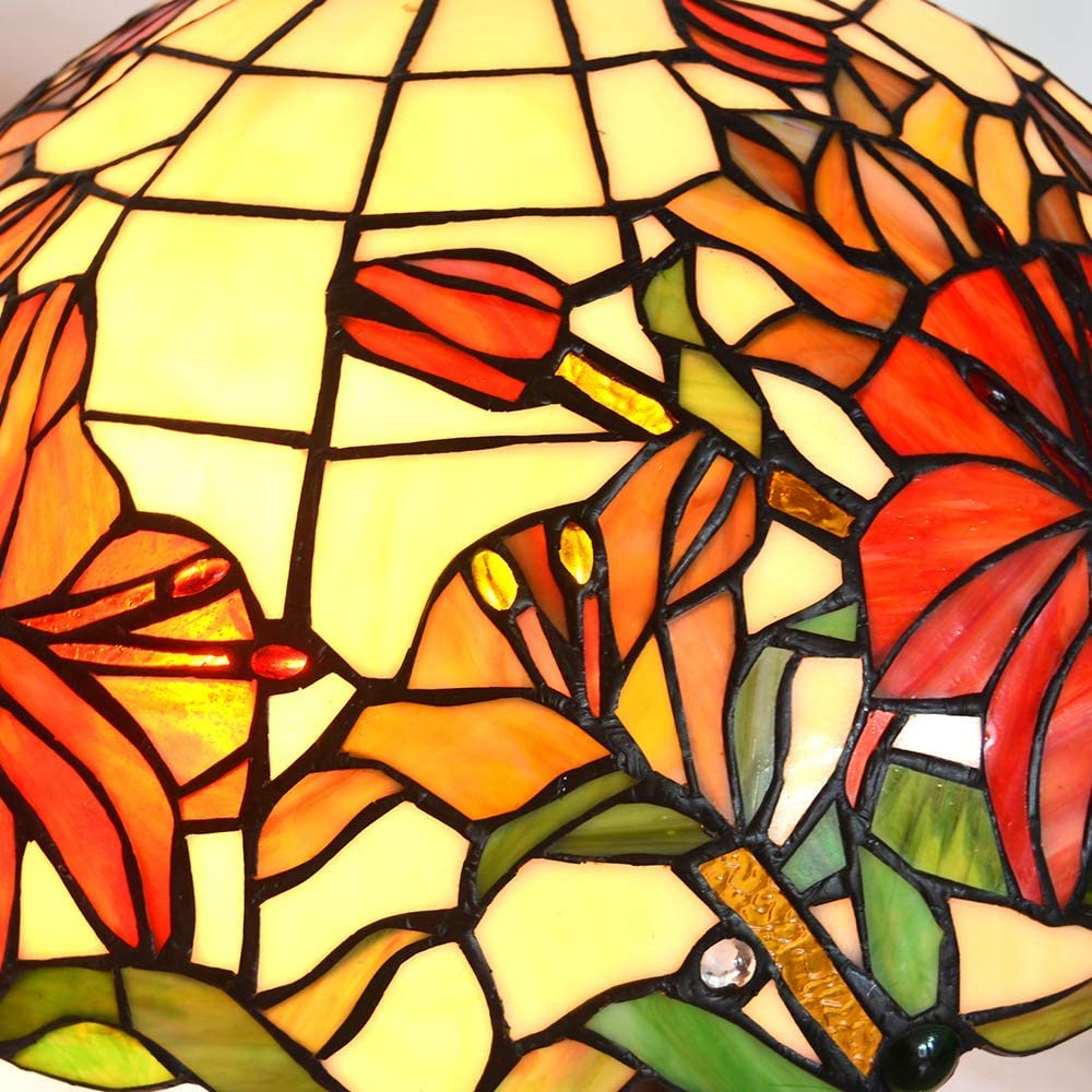 Large 16" Lily Style Stained Glass Tiffany Floor Lamp