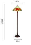Gorgeous 18 inches wide " Blooming Rose" Stained Glass Tiffany Floor Lamp