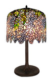 Huge 18" Blue Wisteria Tiffany Stained Glass Table Lamp with Trunk Base* only 1