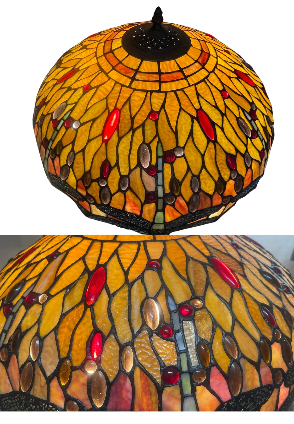 Huge 18" Dragonfly Style Tiffany Table Lamp @ Limited Stock only