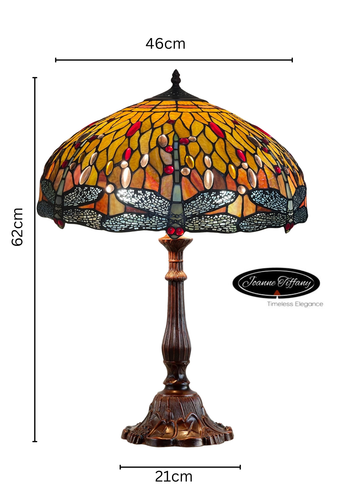 Huge 18" Dragonfly Style Tiffany Table Lamp @ Limited Stock only