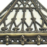14" Retro Square Stained Glass Tiffany Style Table Lamp with Zinc Alloy Base