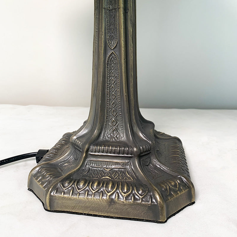 14" Retro Square Stained Glass Tiffany Style Table Lamp with Zinc Alloy Base