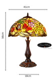 Large 16" Butterfly Flower Stained Glass Tiffany Table Lamp