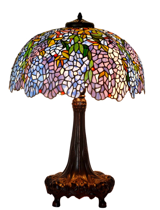 Huge 22 inches Wide Tiffany Reproduction Wisteria Table Lamp(only 1)