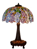 Huge 22 inches Wide Tiffany Reproduction Wisteria Table Lamp(only 1)