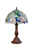 12" Blue Wisteria Tiffany Style Bedside Lamp
