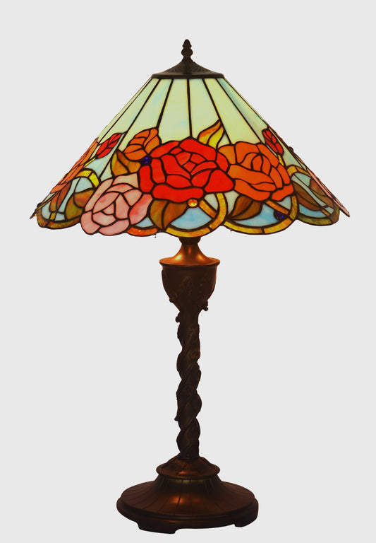 Classical 18" inches Blooming Rose Style Tiffany Table Lamp