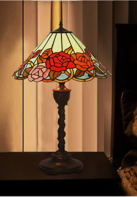 Classical 18" inches Blooming Rose Style Tiffany Table Lamp