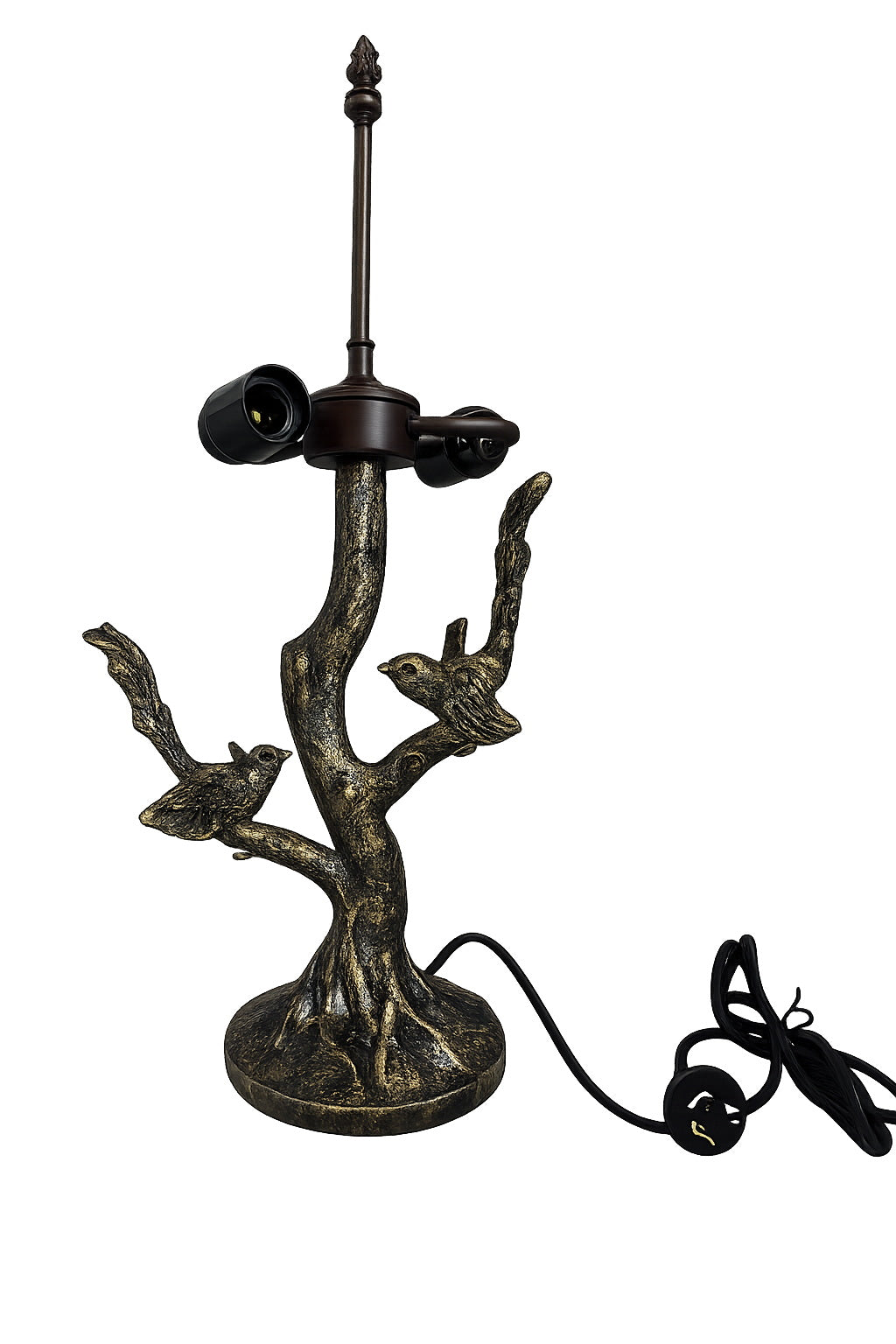 Large 16" Tiffany Style Grape Table Lamp with Bird Tree Base