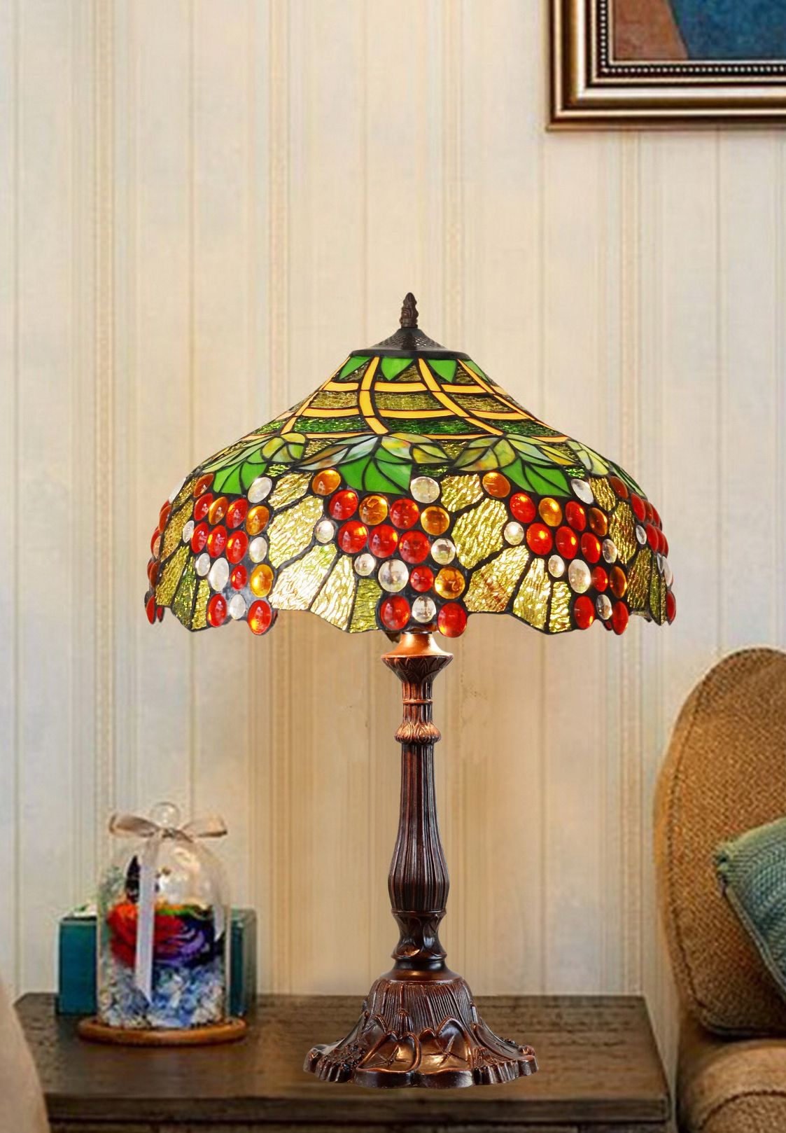 Limited Edition Fabulous 18" Grape Style Tiffany Table Lamp