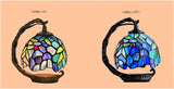 Blue Wisteria  Mini Tiffany Stained Glass Night Lamp