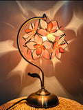 Tiffany Stained Glass Flower Cherry Blossom Petal Table Lamp