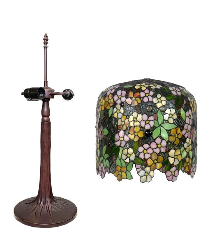 Museum Quality apple blossom Tiffany Stained Glass Table Lamp with Trunk Base (Copy)