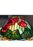 Legend Collection 16" Poppy Floral Tiffany Table Lamp with Green Uniqe Base