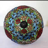 Large 16" Rose Tiffany Stained Glass Downlight Tiffany Pendant Light