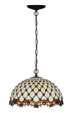 Large 18" Bead Stained Glass Leadlight Tiffany Pendant Light