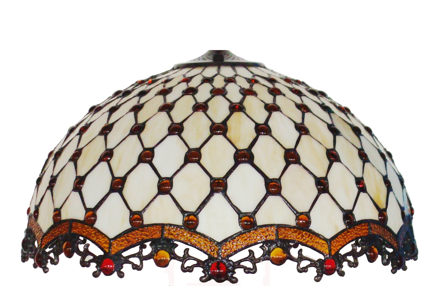 Large 18" Bead Stained Glass Leadlight Tiffany Pendant Light