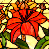 16 “ Large Elegant Red Lily Tiffany Semi Flush Mount Ceiling Light