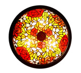 16" Rose Tiffany Flush Mount Ceiling Light