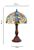 12" Hummingbird Garden Stained Glass Tiffany Bedside Lamp