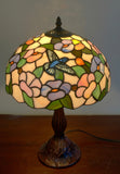 12" Hummingbird Garden Stained Glass Tiffany Bedside Lamp