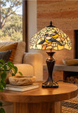 Premium 16" Magpie Birds Blossom Tiffany Stained Glass Table Lamp
