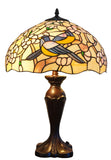 Premium 16" Magpie Birds Blossom Tiffany Stained Glass Table Lamp