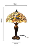 Premium 16" Magpie Birds Blossom Tiffany Stained Glass Table Lamp