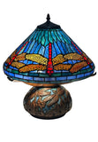 Premium 16" Blue Dragonfly Tiffany Table Lamp with Mosaic Base