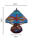 Premium 16" Blue Dragonfly Tiffany Table Lamp with Mosaic Base