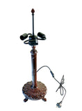 18" Iris Tiffany Style Table Lamp – Handcrafted Stained Glass Floral Lamp with Vintage Bronze Base