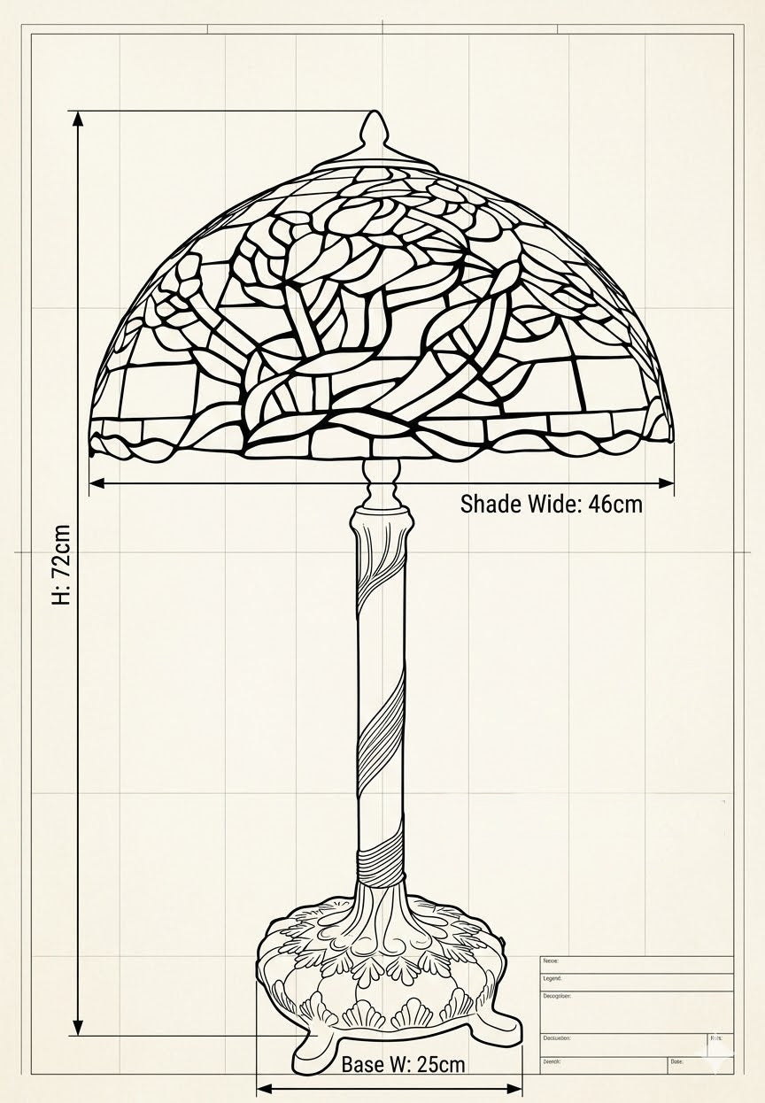 18" Iris Tiffany Style Table Lamp – Handcrafted Stained Glass Floral Lamp with Vintage Bronze Base