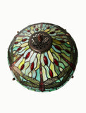 Legend Collection@Reproduction Tiffany Dragonfly lamp with rare "Turtleback Tile" base