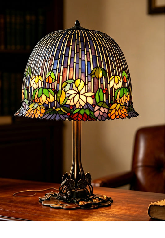 Joanne Tiffany Signature Collection Pond Lily–Inspired Solid Bronze Table Lamp