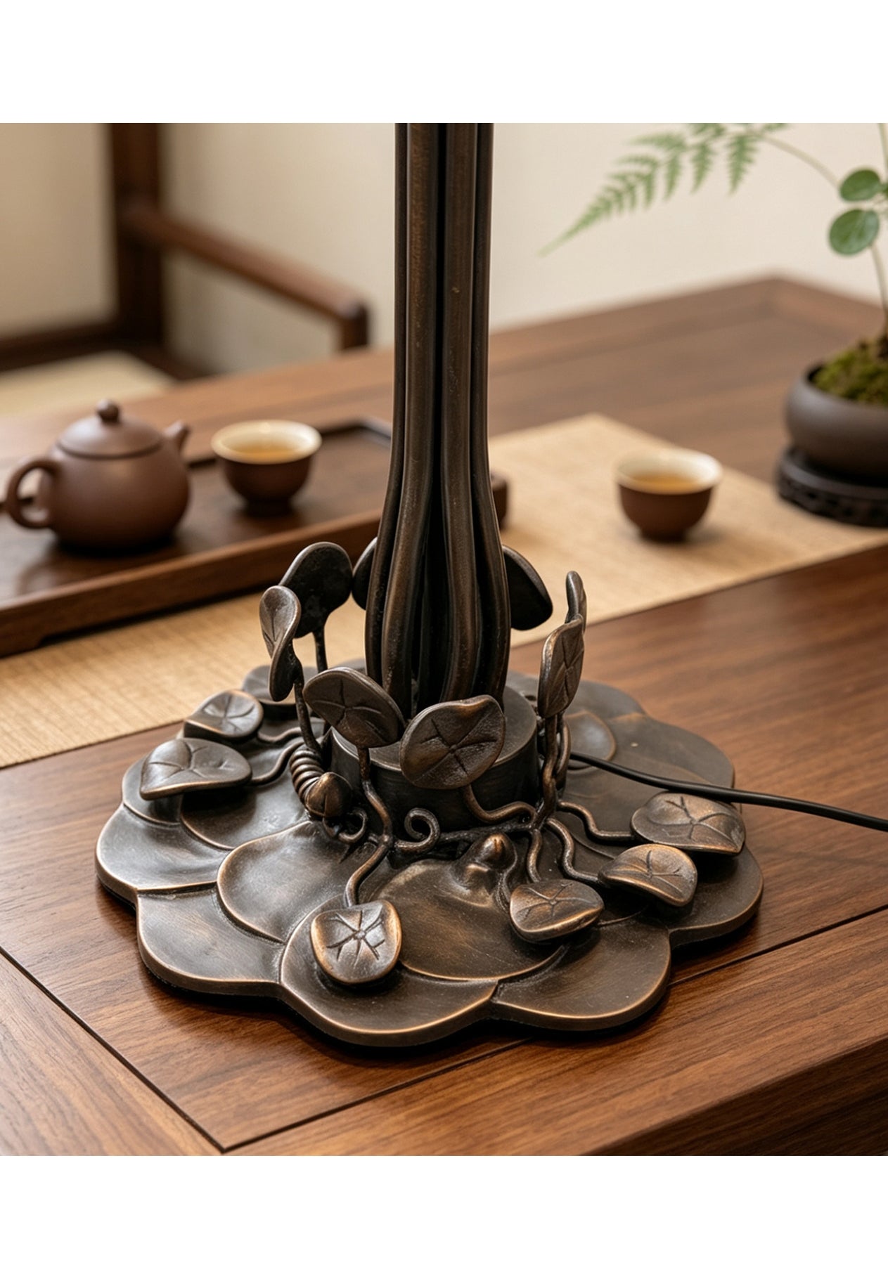 Joanne Tiffany Signature Collection Pond Lily–Inspired Solid Bronze Table Lamp