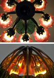 Joanne Tiffany Signature Collection Pink Lotus Table Lamp With Bronze Base