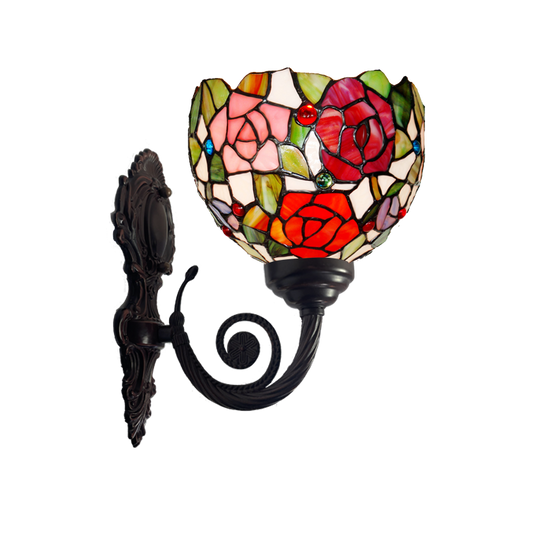 Floral Red Pink Tiffany Wall lights Up lights wall Sconce