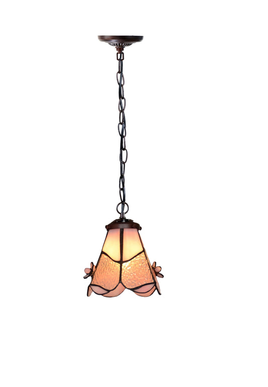 Small Pink Daisy  Tiffany Stained Glass Pendant Lights