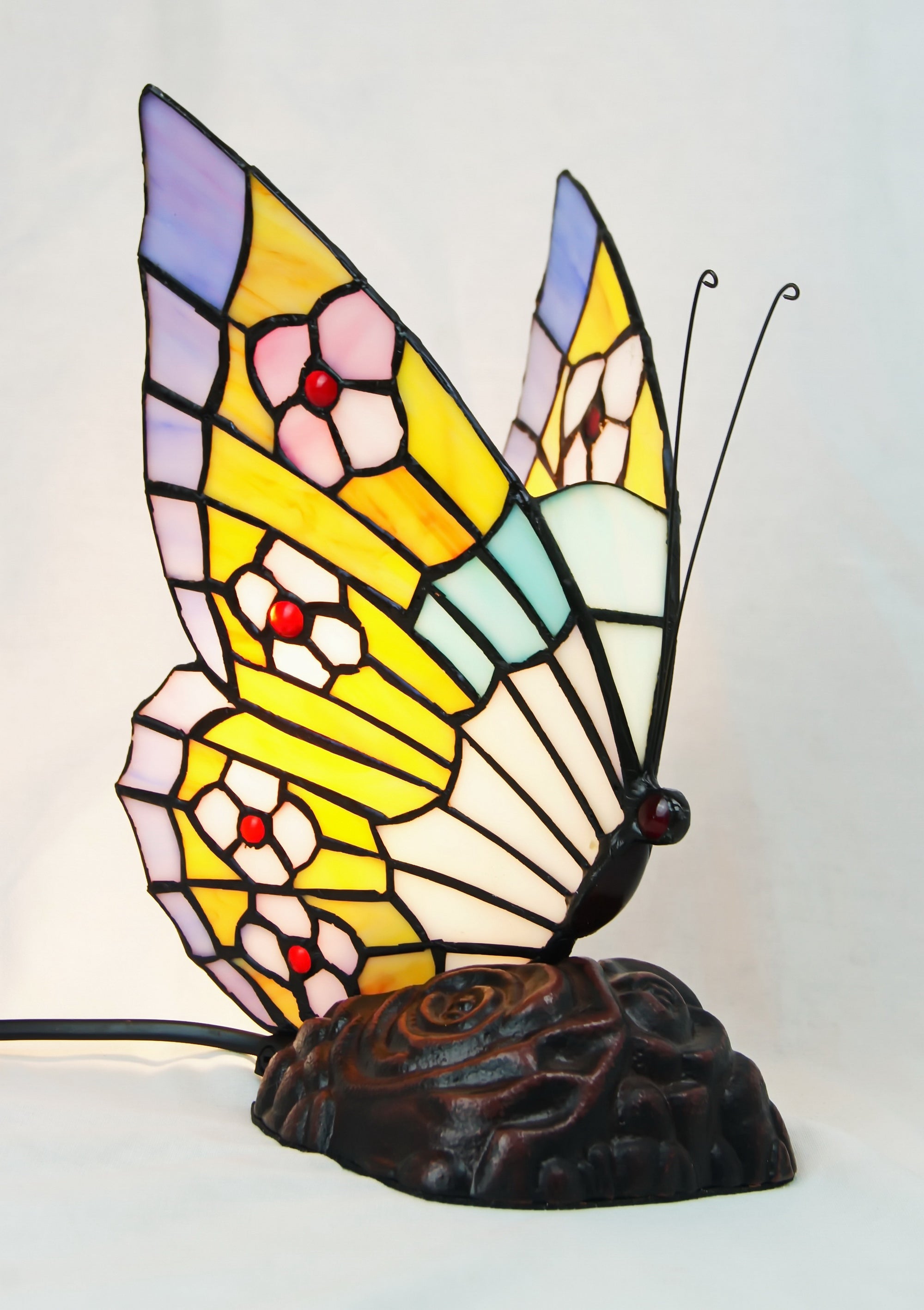 Cute Butterfly  Tiffany Leadlight Stained Glass Art Deco Table Lamp