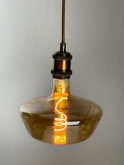 Brass Vintage LED Pendant Lights with Extra Large LED Globe Light Bulb Warm Light 4W E27