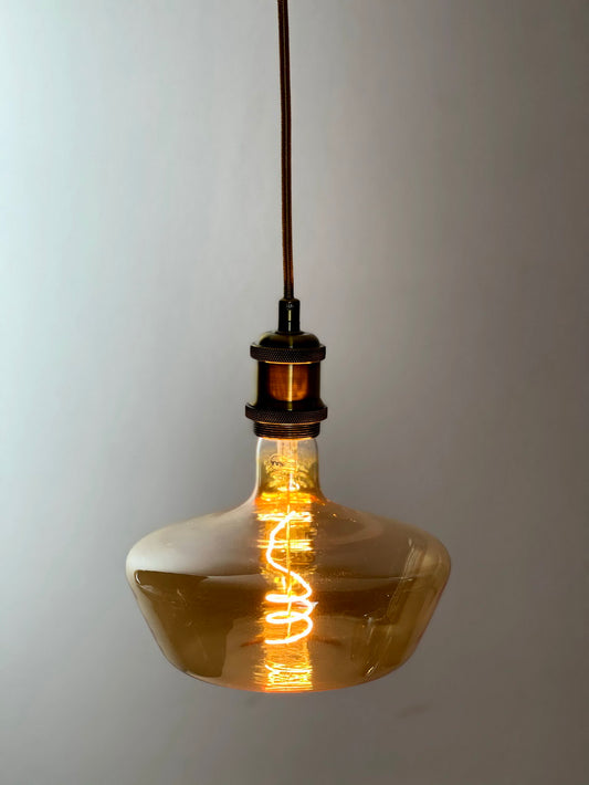 Brass Vintage LED Pendant Lights with Extra Large LED Globe Light Bulb Warm Light 4W E27