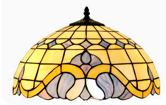 Large 16" Baroque Style Stained Glass Tiffany Floor Lamp