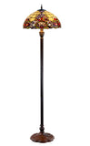 Large 16" Victorian Style Stained Glass Tiffany Floor Lamp