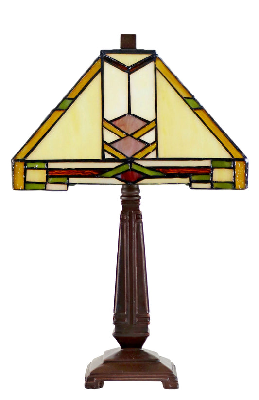 Mission Style 10" Stained Glass Leadlight Tiffany Bedside Lamp