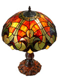 16" Large Amor Red Victorian Style Tiffany Table Lamp